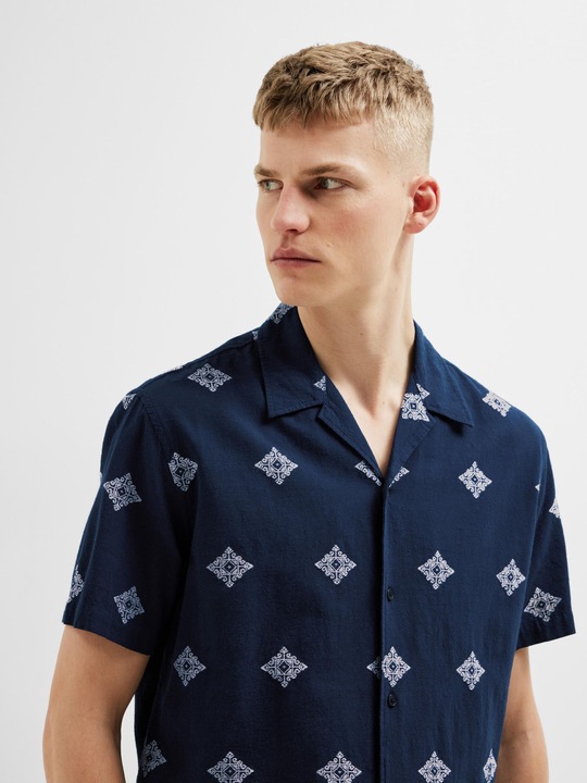 Produktbild Selected Homme Print Baumwoll Kurzarmhemd (L)