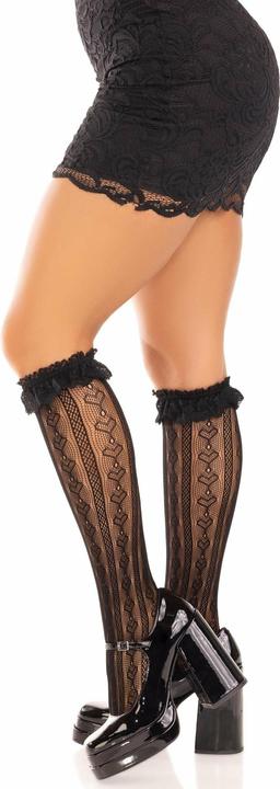 Produktbild Leg Avenue Kniestrümpfe Mit Rüschen Schwarz (One Size)