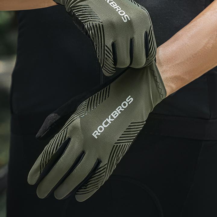 Produktbild Rockbros cycling gloves spring/summer/autumn, full, size: XL - green (XL)