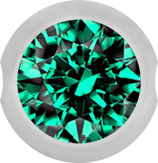 Produktbild Star Piercing Ball Closure Kugel silber mit Kristall türkis (Chirurgenstahl 316L)