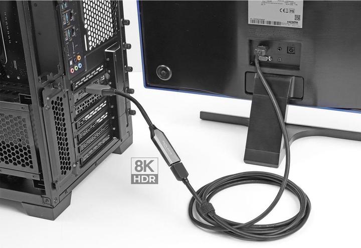 Produktbild Delock Aktiver DisplayPort 1.4 zu HDMI Adapter 8K mit HDR Fu (HDMI, 10 cm)