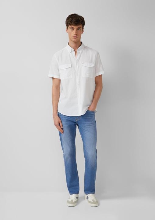 Immagine prodotto s.Oliver Regular Fit: Strukturiertes Kurzarmhemd mit Brusttaschen (M)