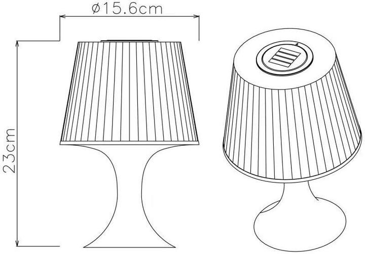 Actual product image Domoletti Table Lamp With Solar Bat LED Zefy Ip44 (16 x 23 cm)