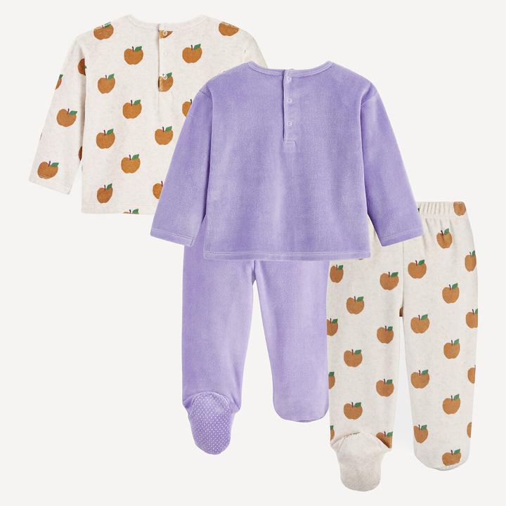 Immagine prodotto La Redoute Collections Set mit zwei zweiteiligen Schlafanzügen aus Samt mit Apfelmuster (98)