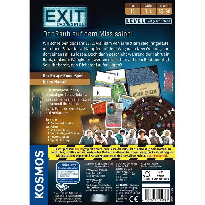 Produktbild Kosmos EXIT Raub Mississippi (Deutsch, 1 - 4 Spieler)