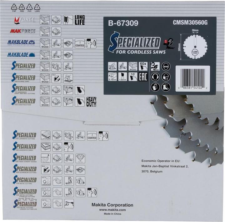 Actual product image Makita EFFICUT saw blade 305x30mmx60teeth
