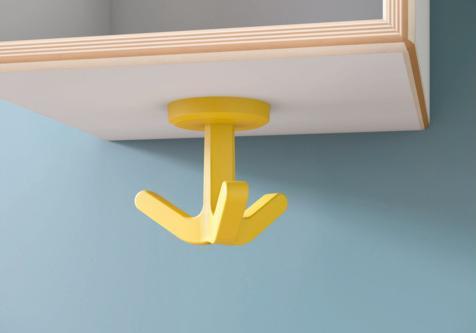 Actual product image Hewi Triple hook Series 477 matt, elastic 99 pure white Height 69 mm Ø 51 mm