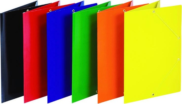 Actual product image Biella Folder, cardboard, a4, 400g/m2, 3 flaps, black