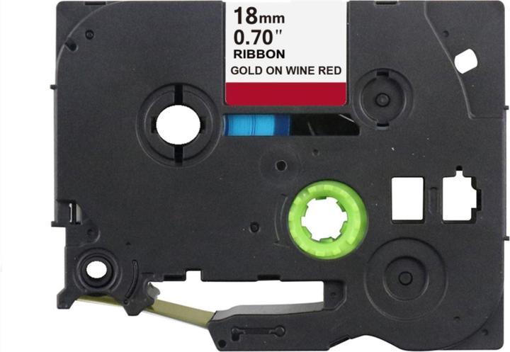 Image du produit Hermex Alternatives Satin-Stoffband zu Brother TZe-RW44 Beschriftungsband (1.80 cm, Or, Rouge)