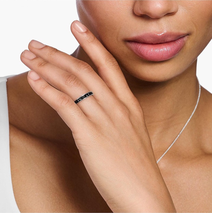 Produktbild Thomas Sabo Ring mit Schwarzen Steinen Pavé Silber (56, 925 Silber)