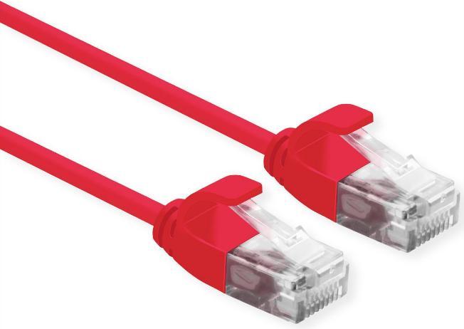 Image du produit Roline Câble patch UTP DataCenter cat.6A, LSOH, slim, rouge, 0.3 m (U/UTP, CAT6a, 0.30 m)