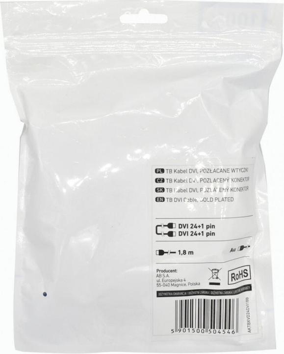 Produktbild Lenovo MM DVI 24 + 1 Kabel 1,8 m. Schwarz, Gold (AKXVD24DVI18B) (1.80 m, DVI)
