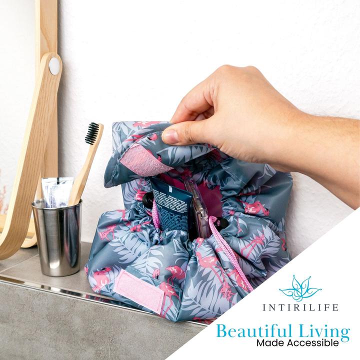 Produktbild Intirilife Kosmetiktasche in GRAU ROSA FLAMINGO