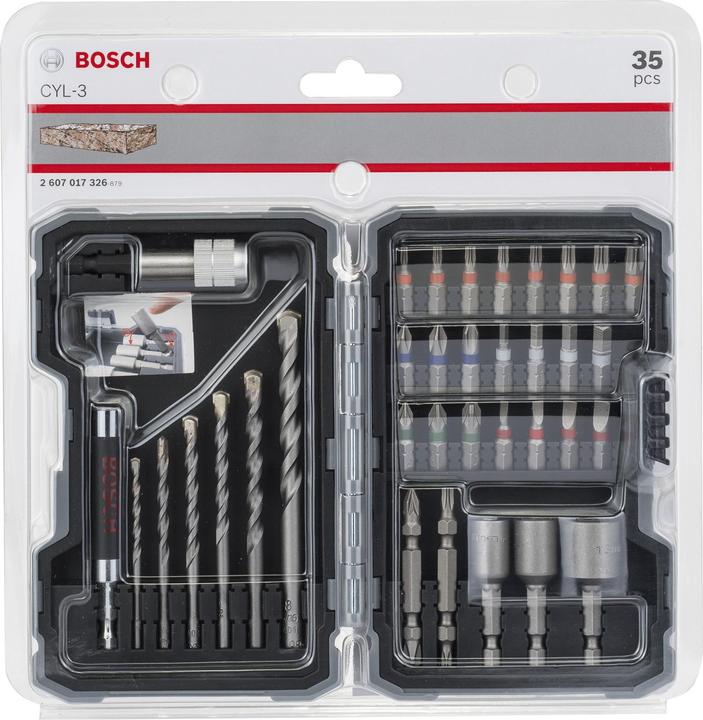 Actual product image Bosch Professional Zubehör Concrete drill and bit set (Th10, HEX4, HEX5, PZ1, SL5, SL3, PZ2, PZ3, PH3, Th27, TH15, HEX6, SL4, Th40, SL6, Th20, HEX3, PH2, Th30, Th25, PH1)