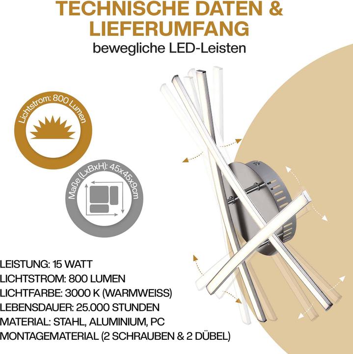 Produktbild Monzana LED Deckenleuchte Ny bolge (1200 lm)