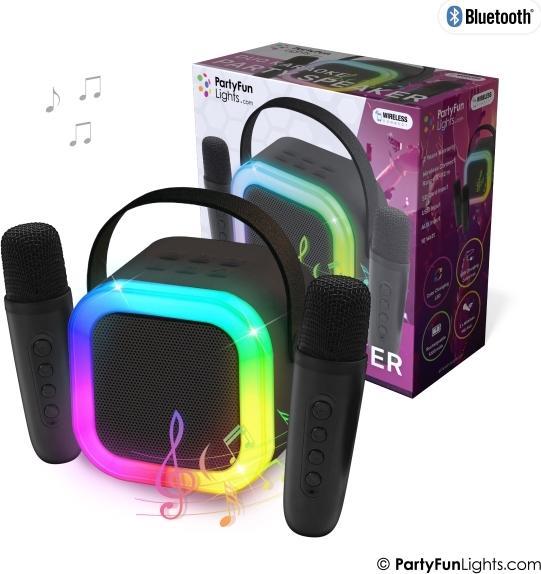 PartyFun Lights Karaoke-Duo-Set 2 Mikrofone + Lautsprecher 13X8X14 Cm