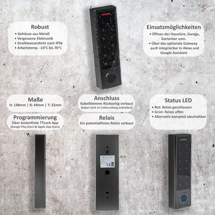 Actual product image Gelikom Smart Home Codeschloss mit Fingerprint (Fingerprint, Electronic numerical code)