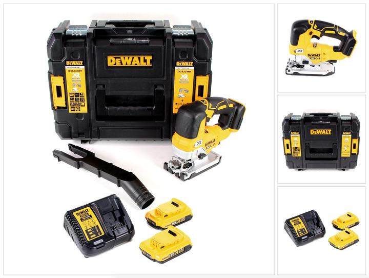 Actual product image DeWalt DCS 334 D2 Battery Pendulum Jigsaw 18V Brushless + 2x Battery 2,0Ah + Charger + TSTAK