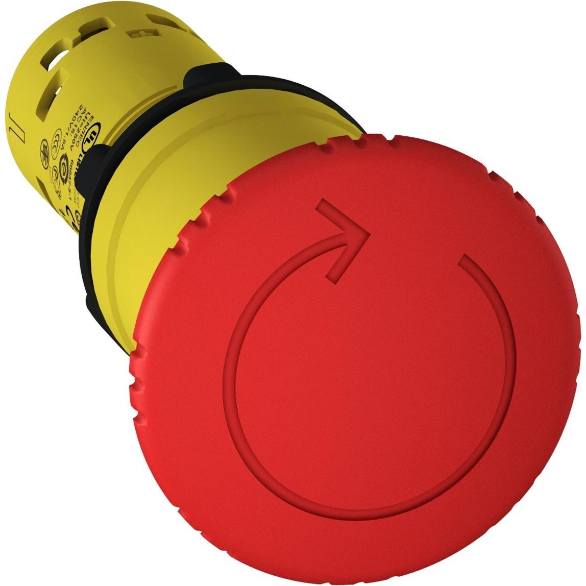 Schneider Electric 22 mm Sicherheit 1R IP54 drehbar XB7NS8442, Taster + Schalter, Rot