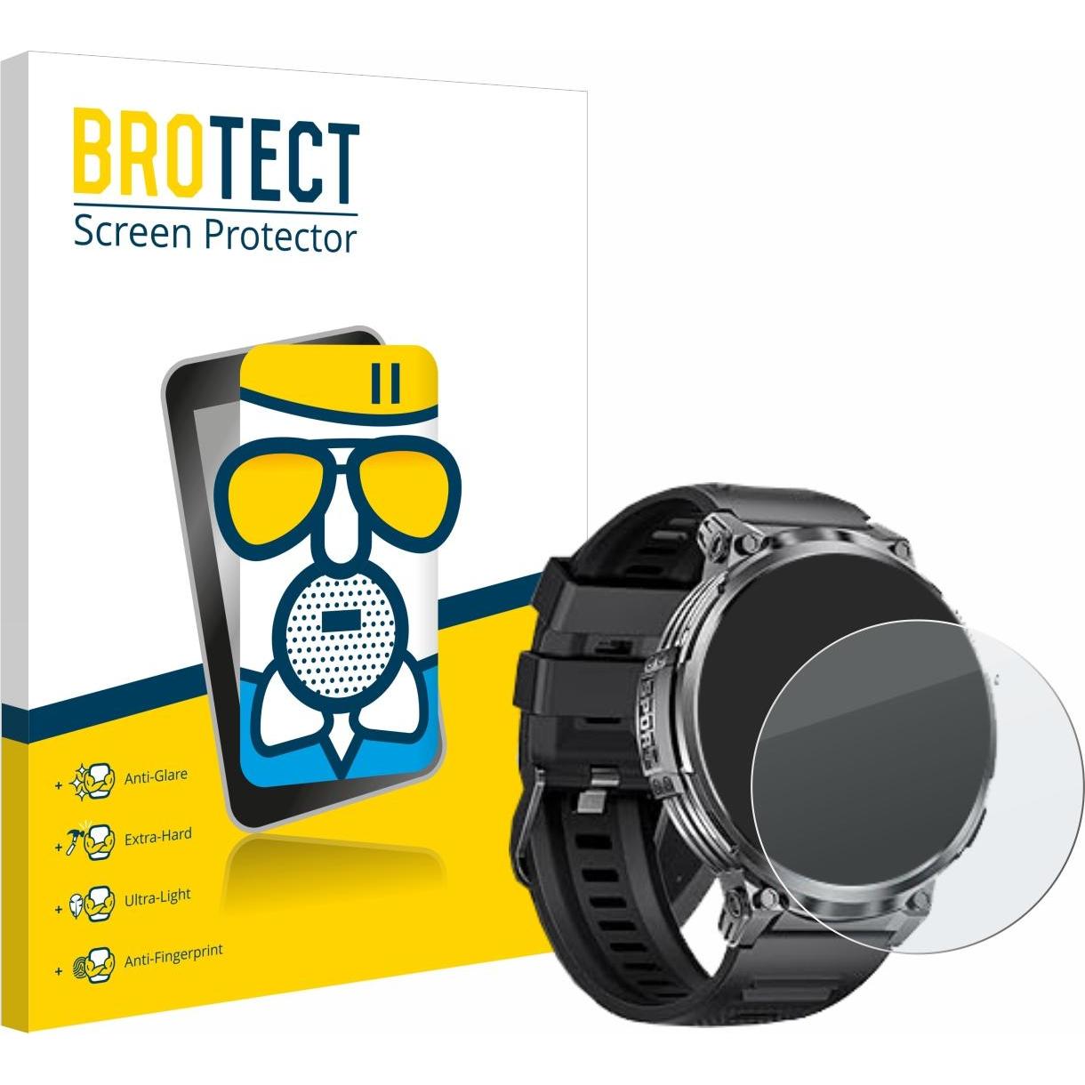 BROTECT Schutzglas Schutzfolie Displayschutz Display Schutz Glas Folie matt, Smartwatch Schutzfolie, Grau