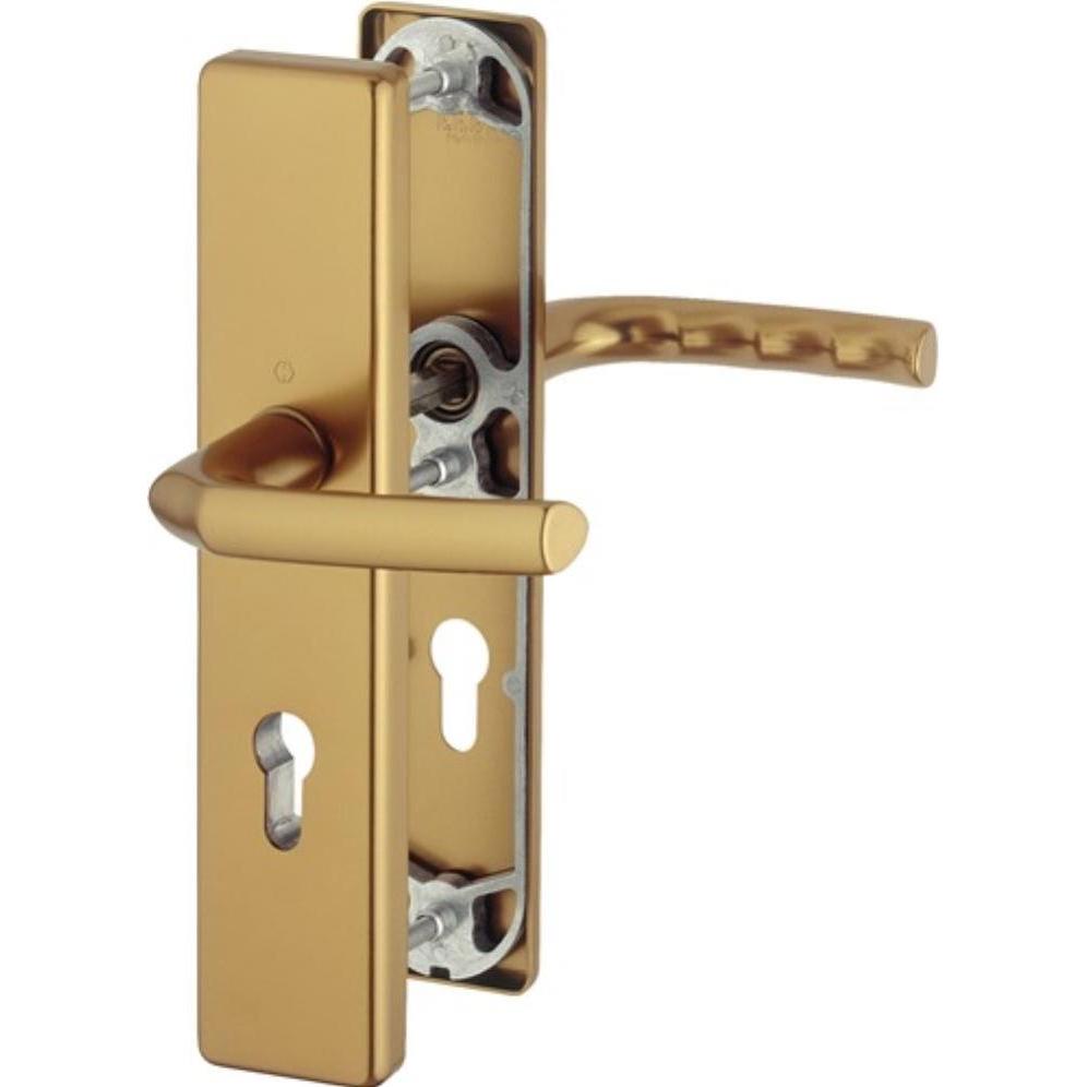 Hoppe, Türgriff + Fenstergriff, Schutzgarnitur Birmingham 1117/2221A/2440 Aluminium F4 72 mm 37-42 mm (Türgarnitur)