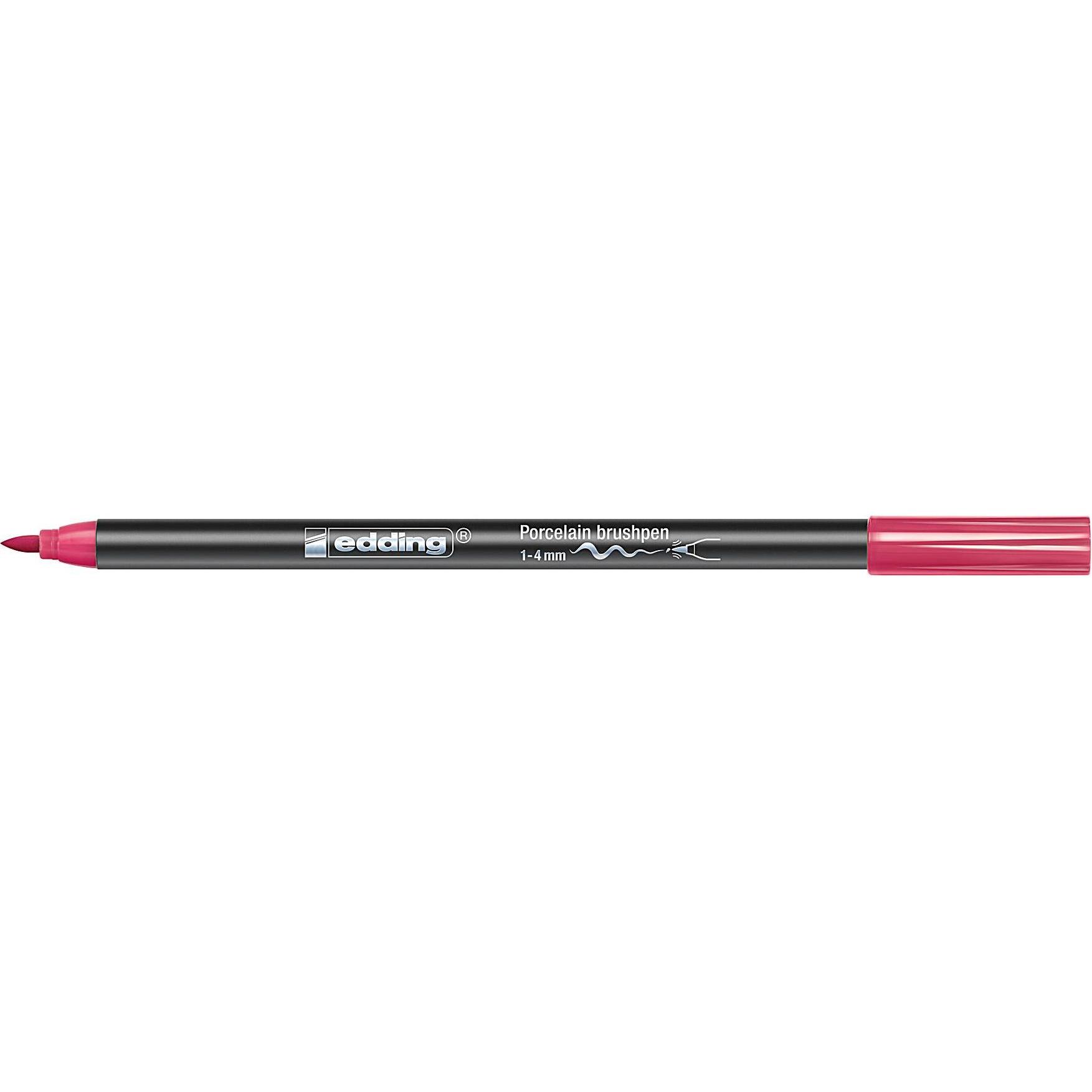 10x Edding, Marker, Porzellan Pinselstift 4200 (Karminrot, 4 mm, 1 x)