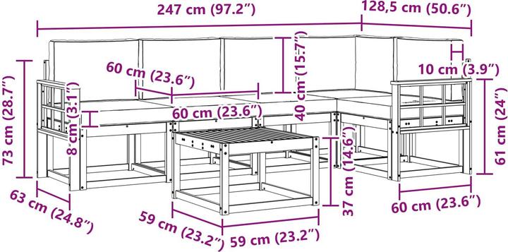 Produktbild vidaXL Outdoor-Sofa