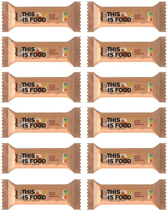 Actual product image YFood Salted Nuts & Chocolate (Salted Hazelnut & Chocolate, 12 pcs., 720 g)