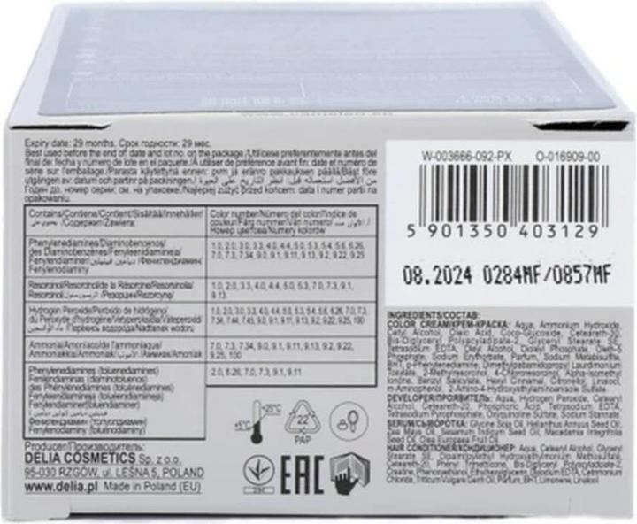 Image du produit Delia Cosmetics Delia Cameleo Crème colorante permanente pour cheveux avec Omega Plus 9.2 Pearl Blonde (9.2 Blond perle)