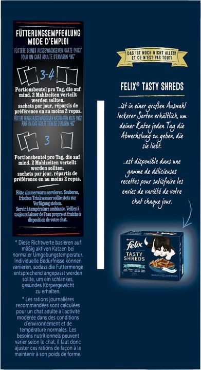 Produktbild Felix Nassfutter Tasty Shred Original mit Fleisch in Gelee, 10x80g (Adult, 10 Stk., 800 g)
