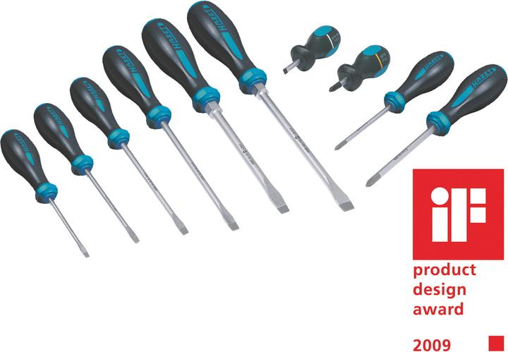 Produktbild HAZET Schraubendreher Satz HEXAnamic 802/10 ∙ Schlitz Profil, Kreuzschlitz Profil PH ∙ 0,6 x 3,5 -… (Schlitzschrauben, Phillipps-Kreuzschlitz (PH))