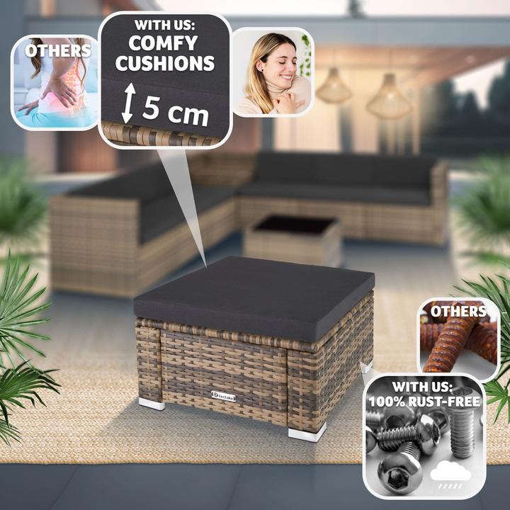 Produktbild tectake Rattan Sitzhocker