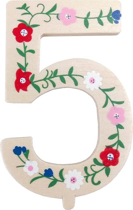 Actual product image Tib Birthday Number Number 5 Wood Multicoloured (1 Piece)