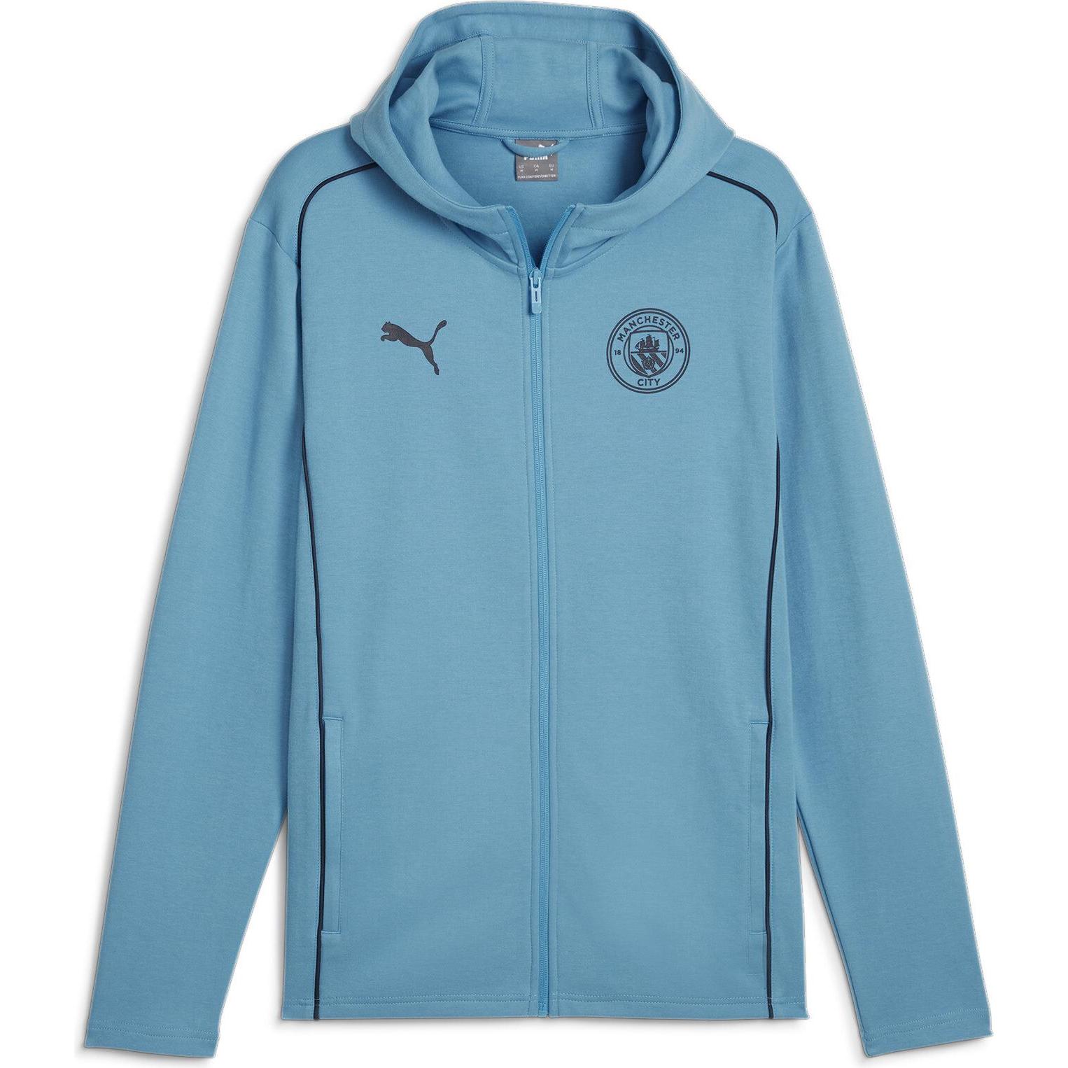 Puma, Herren, Laufjacke, MCFC Casuals Hooded Jkt (3XL), Blau, 3XL