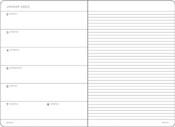 Image du produit Leuchtturm1917 Agenda semainier & carnet de notes (A6, 1 semaine / 1 page)