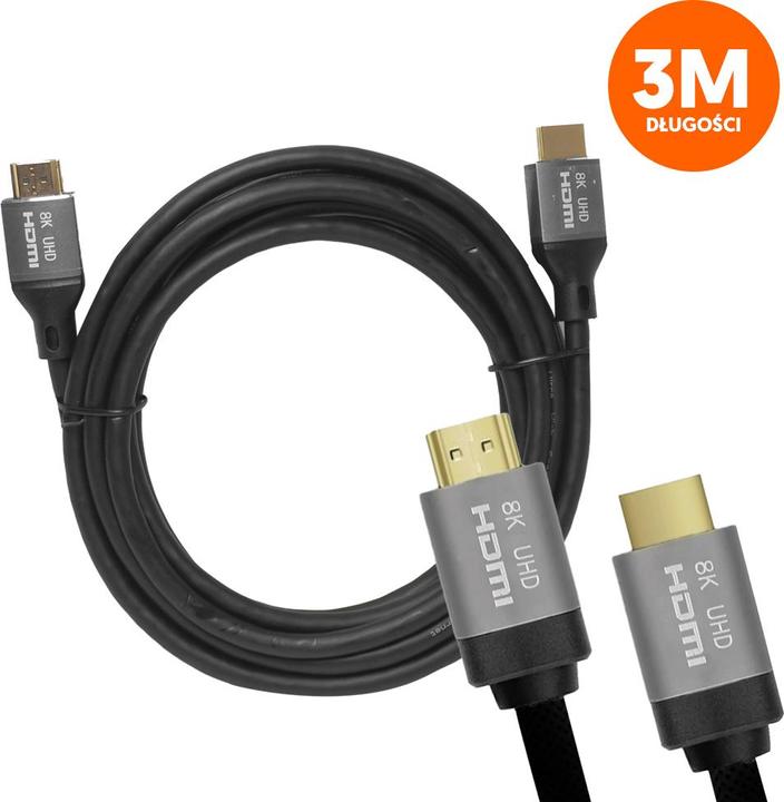 Actual product image Lasmex HDMI-HDMI cable (v2.1 | 8K | 3 m) black (3 m)