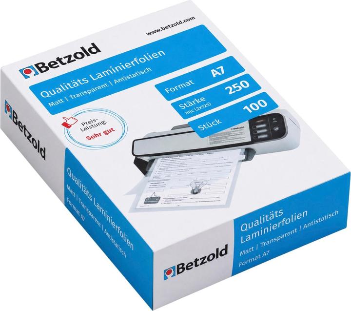 Image du produit Compra 100 feuilles de plastification au format A7 (A4, 100 pcs, 250 µm)