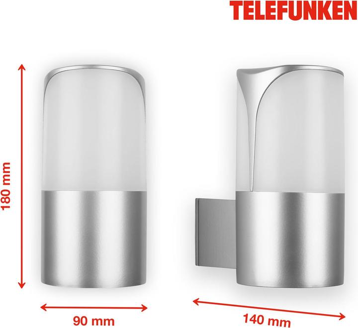 Actual product image Telefunken Outdoor light, silver, 1xE27 excl. (E27)