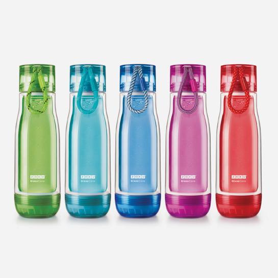 Actual product image ZOKU Drinking Bottle Glass Core 475ml Red (0.48 l)
