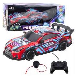 Lean Toys Remote Controlled RC Racing Car with Glowing Body Blue and Red