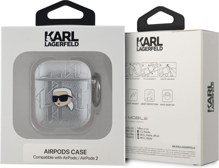 Produktbild Karl Lagerfeld AirPods 1/2 PU Embossed Karl Head Case (Kopfhörer Hülle)