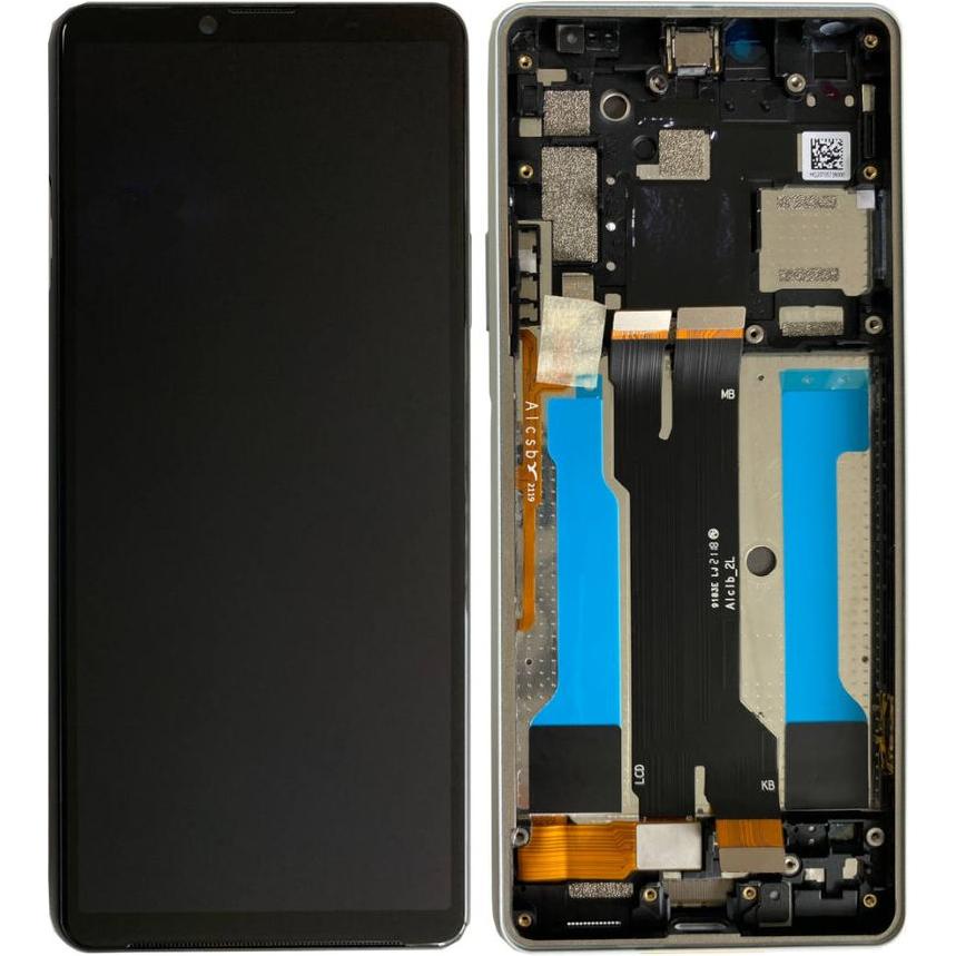 Sony LCD + Touch + Frame für XQ-BT52 Xperia 10 III - white, Weiteres Smartphone Zubehör, Weiss