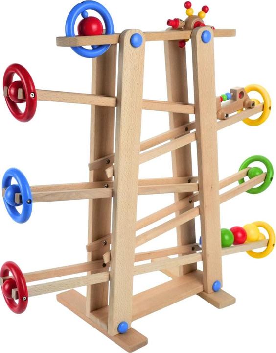 Hermex Holz-Kugelbahn Achterbahn Murmelbahn Holzspielzeug Kinderspielzeug