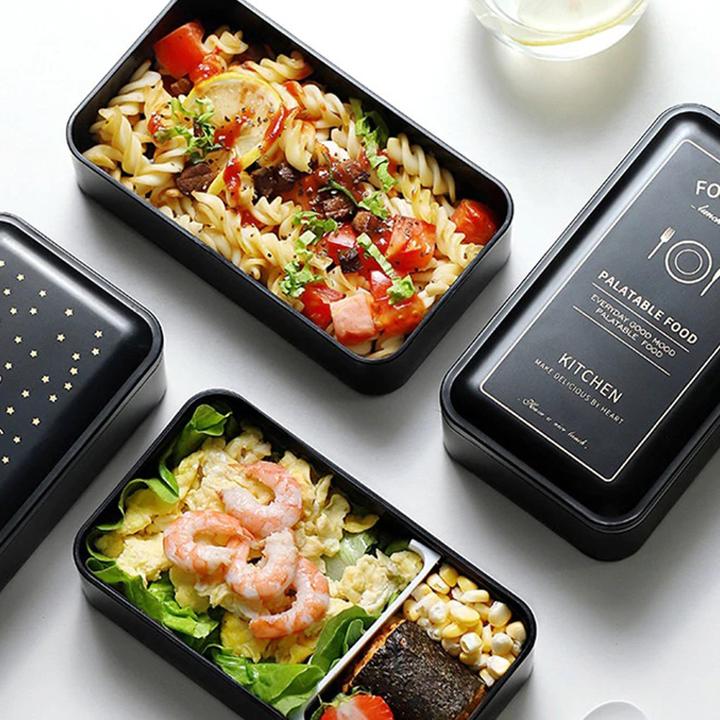 Immagine prodotto Baispo Boîte à déjeuner noire, Bento box rectangulaire 1200ml + sacchetto bento offerto