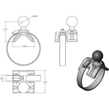 Thumbnail - RAM Mounts RAM W/STD BASE & V BASE W/, Smartphone Halterung, Schwarz