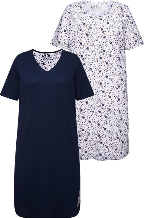 Image du produit Ulla Popken Lot de 2 grands T-shirts, avec col rond/en V et manches courtes (42, 44)
