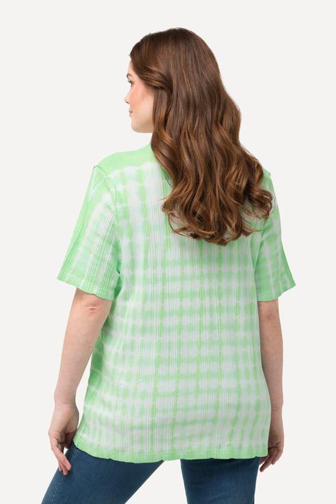 Immagine prodotto Ulla Popken T-shirt con texture, stampa batik, scollo a V e mezze maniche (56)