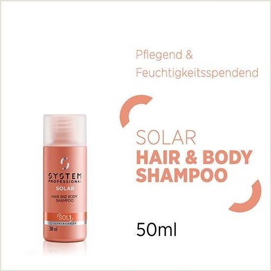 Image du produit System Professional Solar - Shampooing pour cheveux et corps (50 ml, Shampoing liquide)