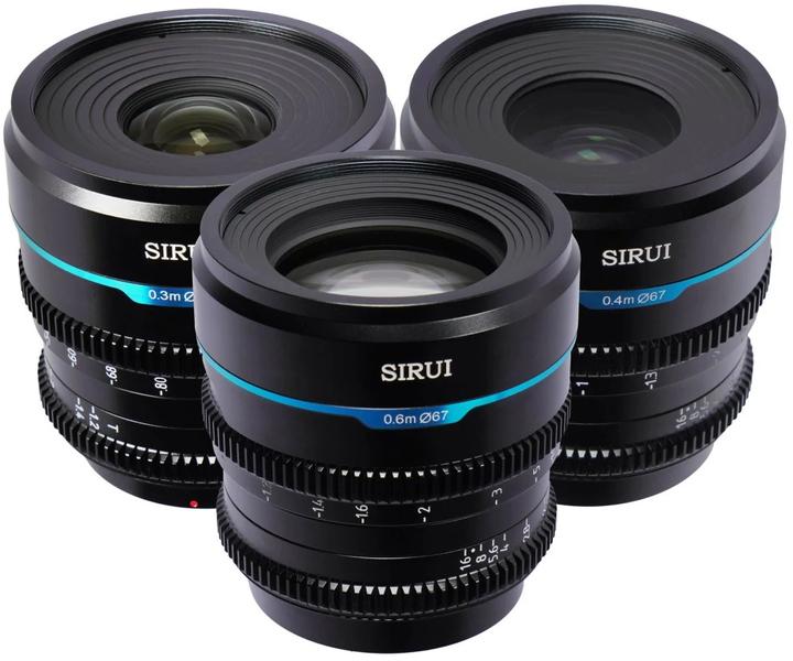 Immagine prodotto Sirui Nightwalker 24 35+55mm T1.2 S35 MF Cine Lens Bundle X-Mount (Fujifilm X, APS-C / DX, Full-frame)