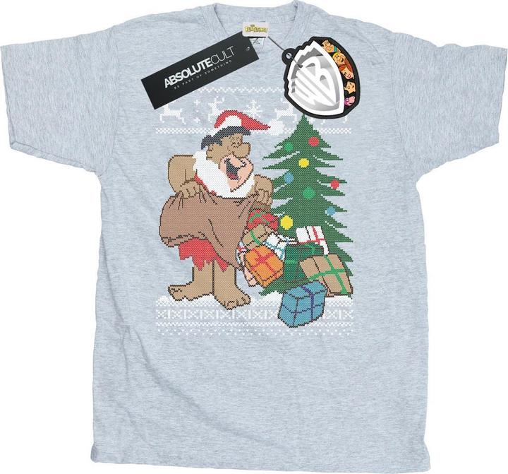 Actual product image The Flintstones Mens Christmas Fair Isle T-Shirt (3XL)